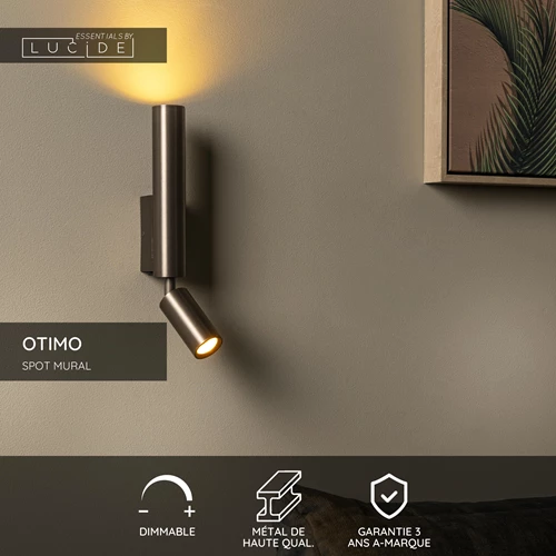 Lucide OTIMO - Spot mural / Applique mural - 2xGU10 - Café | Essential - USP